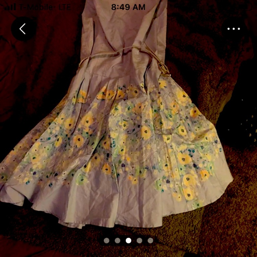 Lauren Conrad springtime, Easter dress, light blue back, cut out flower, print,